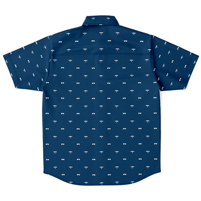 Piper Cub 3 Men's Short Sleeve Button Down Shirt