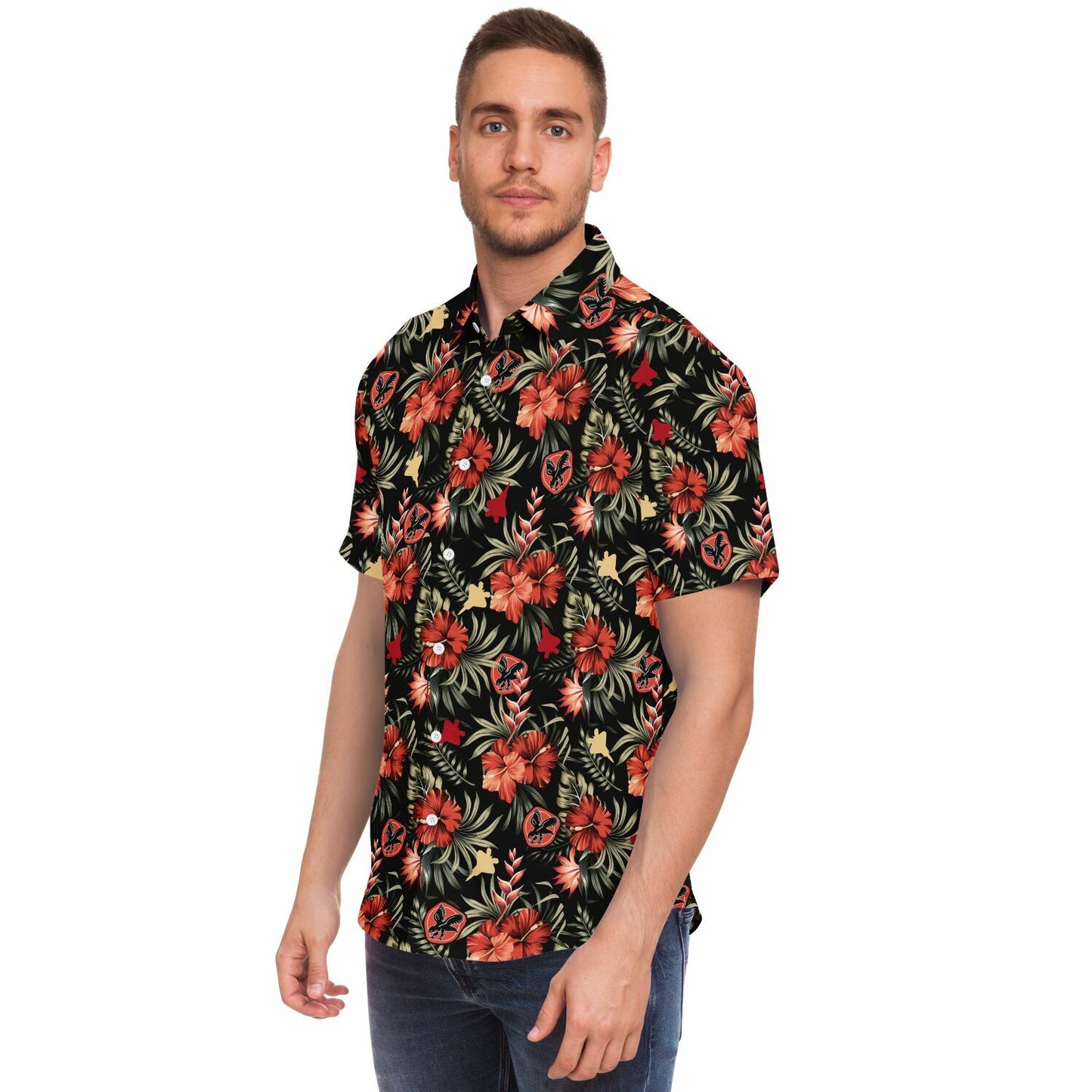 27th 41 Example no order Short Sleeve Button Down Shirt - AOP