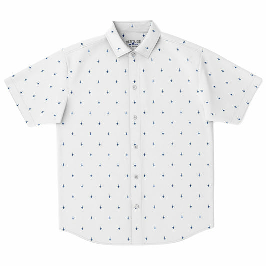 F-5 #63 and white Short Sleeve Button Down Shirt