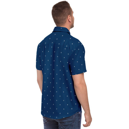 C-17 and T-6 Texan II #4 and #64 stroked Short Sleeve Button Down Shirt - AOP