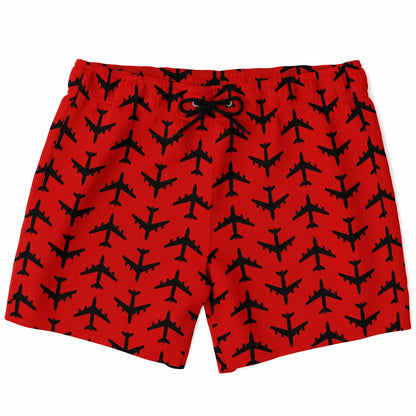KC-135 (with boom) BOLD Mens Swim Trunks  #48 and black