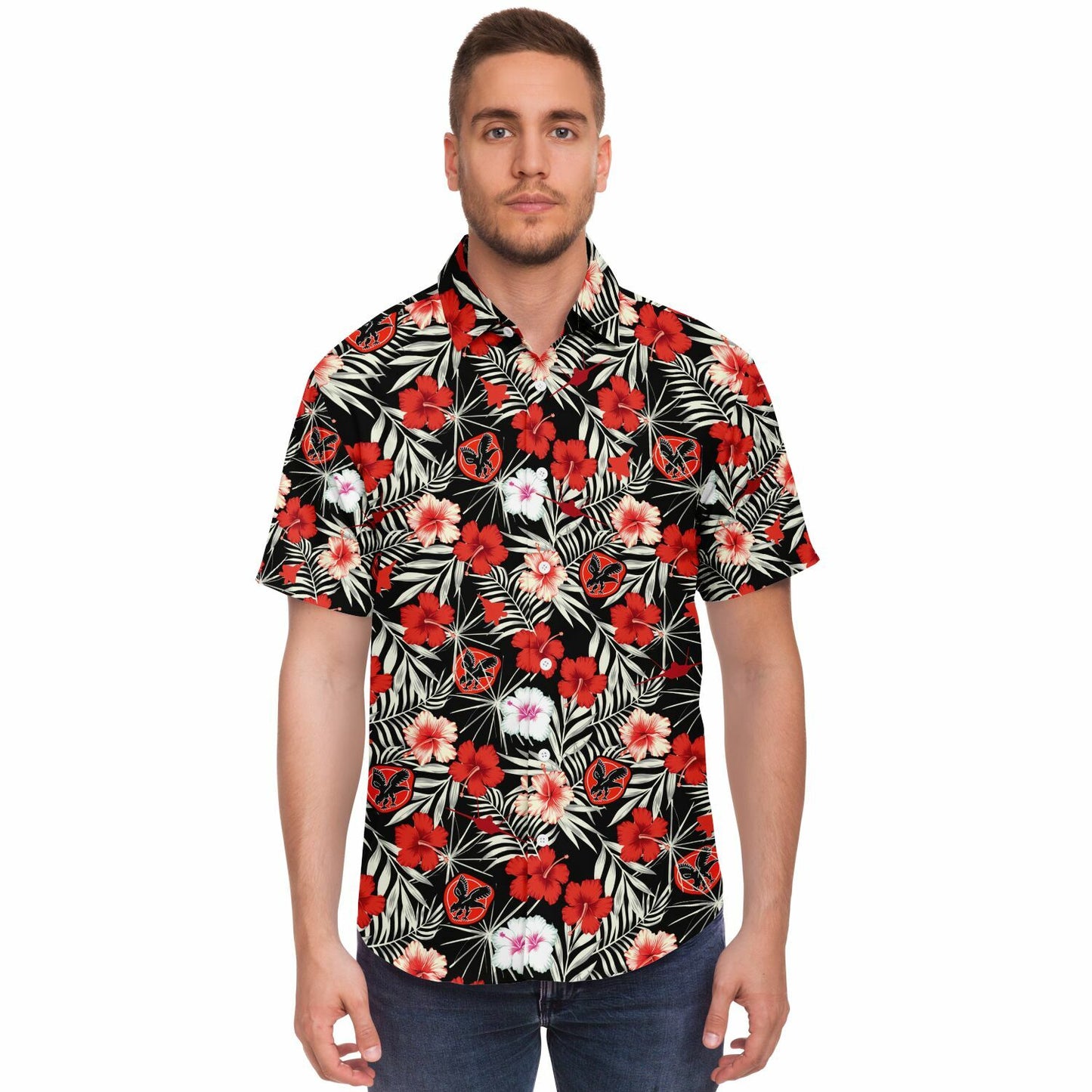 27th Fighter Squadron no order Short Sleeve Button Down Shirt - AOP