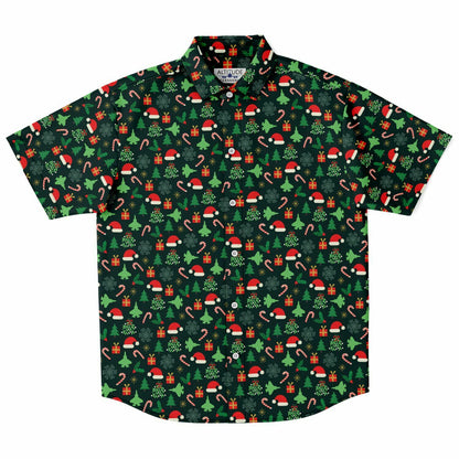 F-35C 2021 Christmas design Short Sleeve Button Down Shirt - Diandra Vantrease Medium