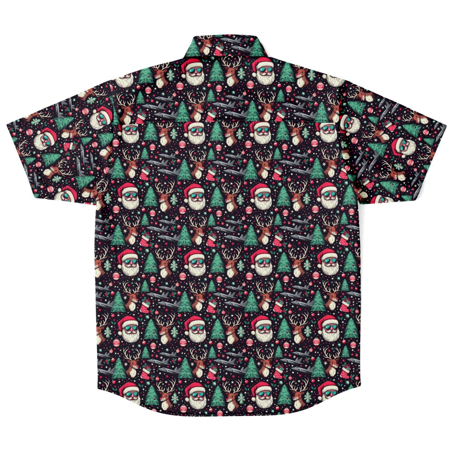 F-35 2023 Christmas Short Sleeve Button Down Shirt - AOP