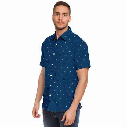 Maureen Mau Large F-4 Short Sleeve Button Down Shirt - #64 and #4