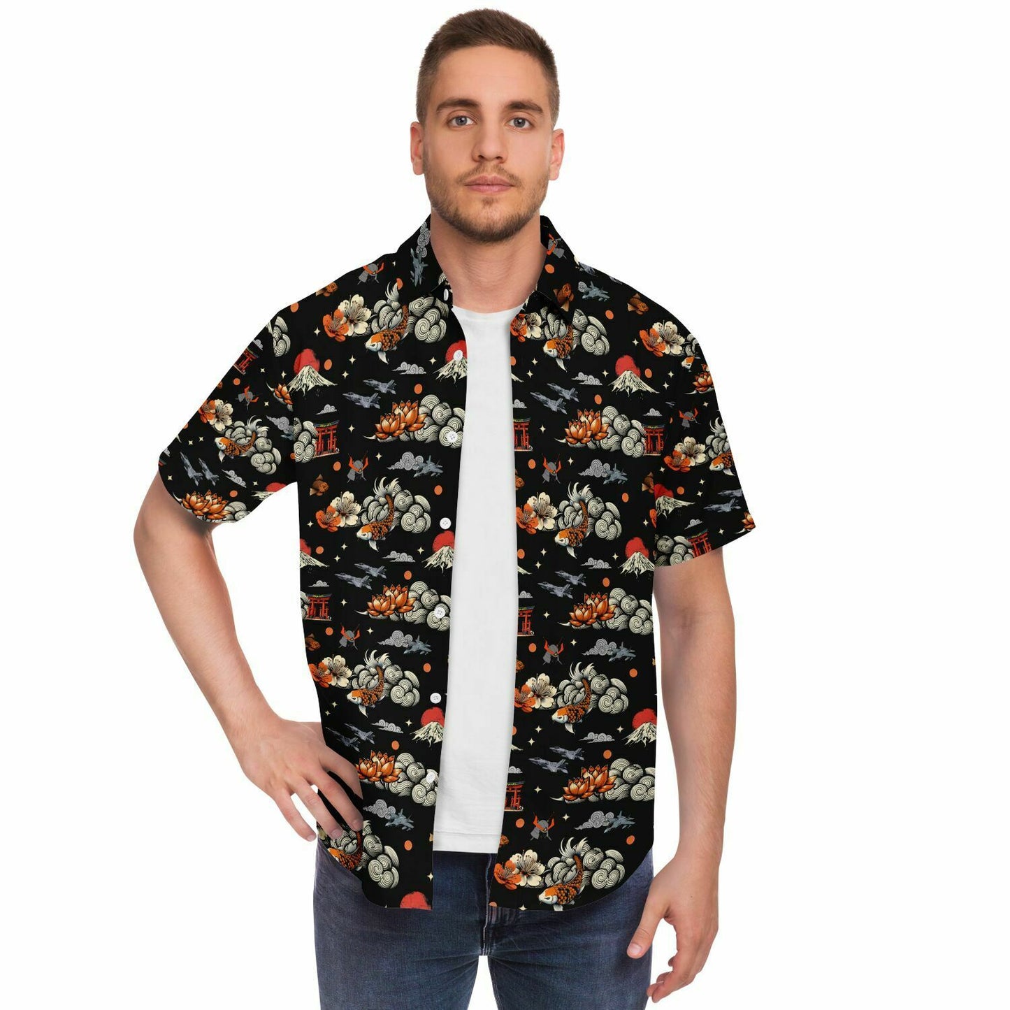 vfa-147 example Short Sleeve Button Down Shirt - AOP