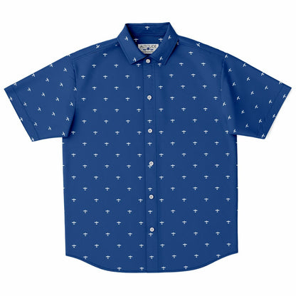 Cessna 172 #63 and #6 stroked Short Sleeve Button Down Shirt