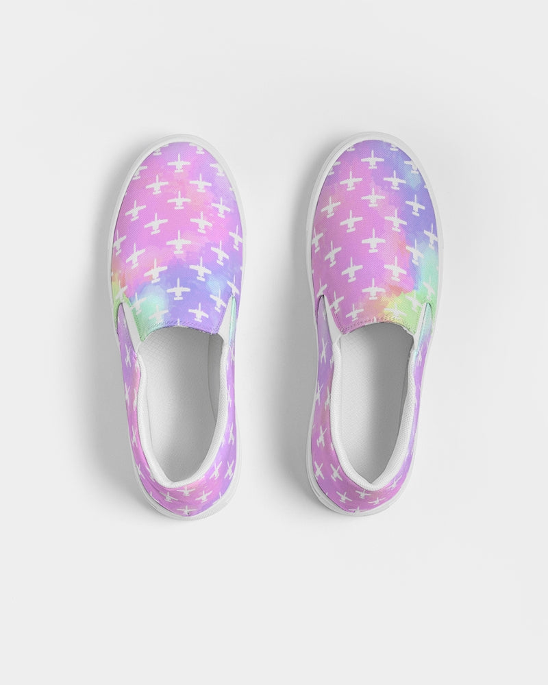 A-10 Bright Tie Dye Print Slip-On Canvas Shoe