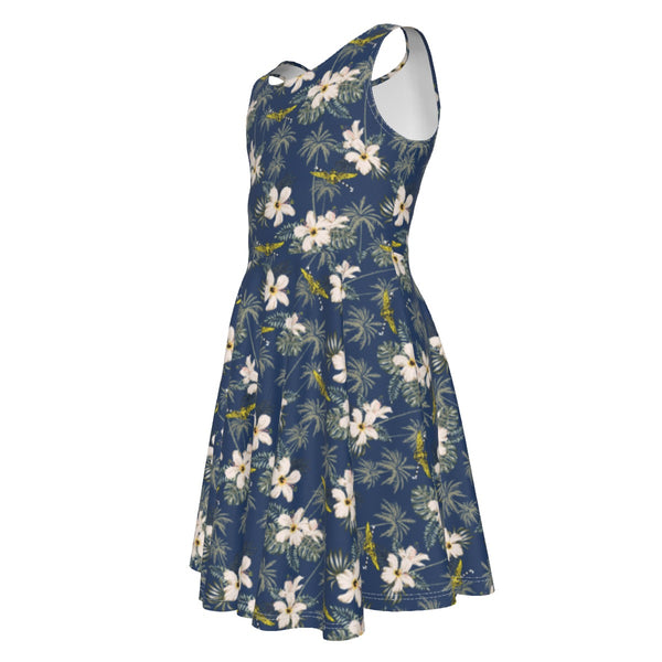 Tailhook Pilot Wings and Hook All-Over Print Kid's Sleeveless Dress