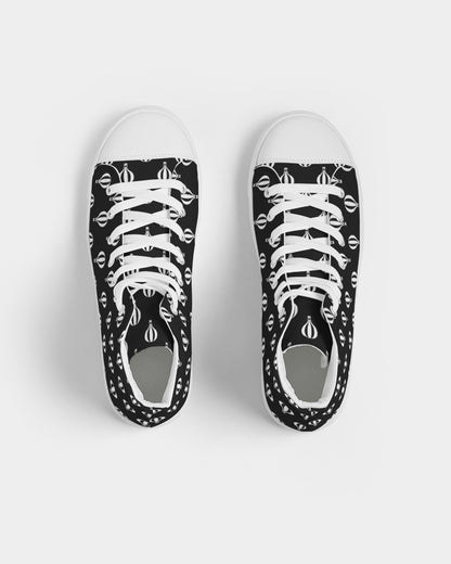 Black and White Hot Air Balloon High Top Shoes