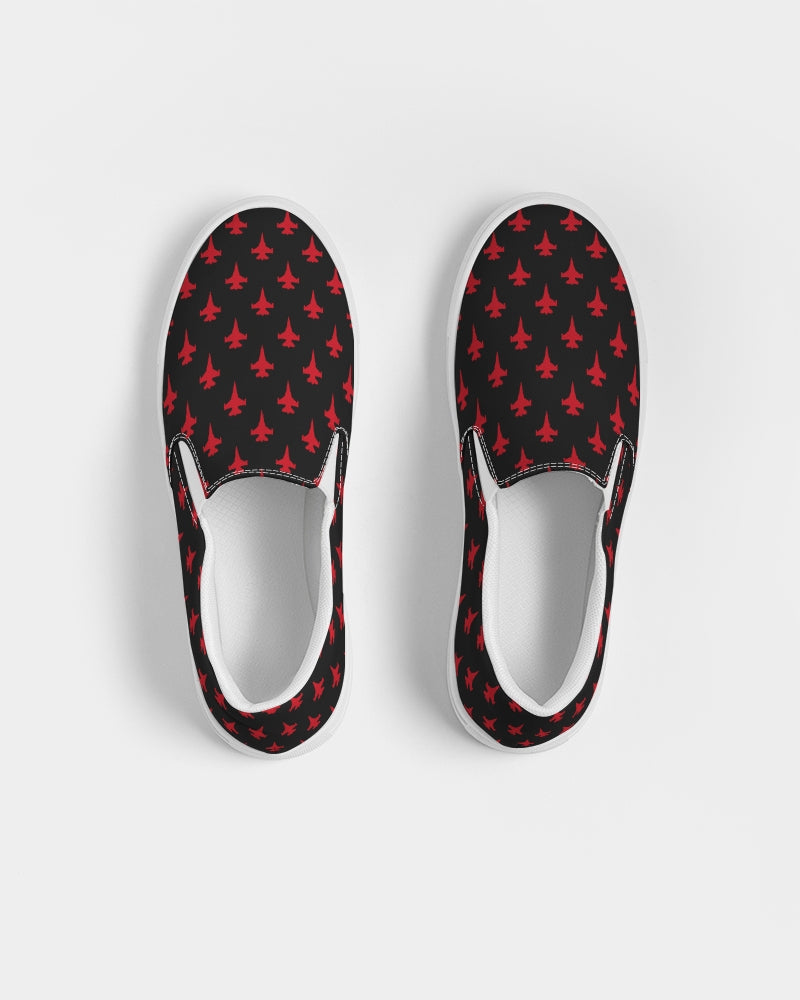 F-16 red stroked Women's Slip-On Canvas Shoe