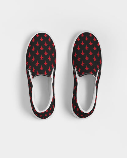 F-16 red stroked Women's Slip-On Canvas Shoe