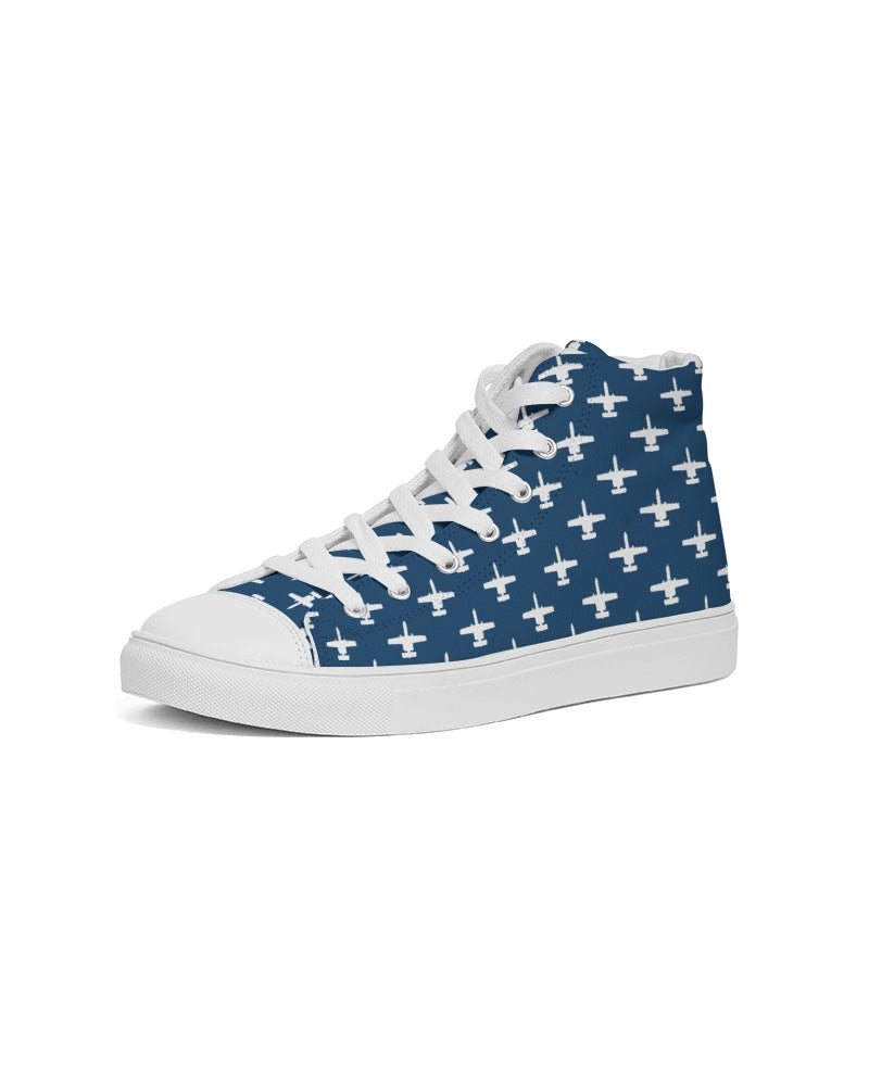 A-10 Navy Blue Women's Hightop Canvas Shoes