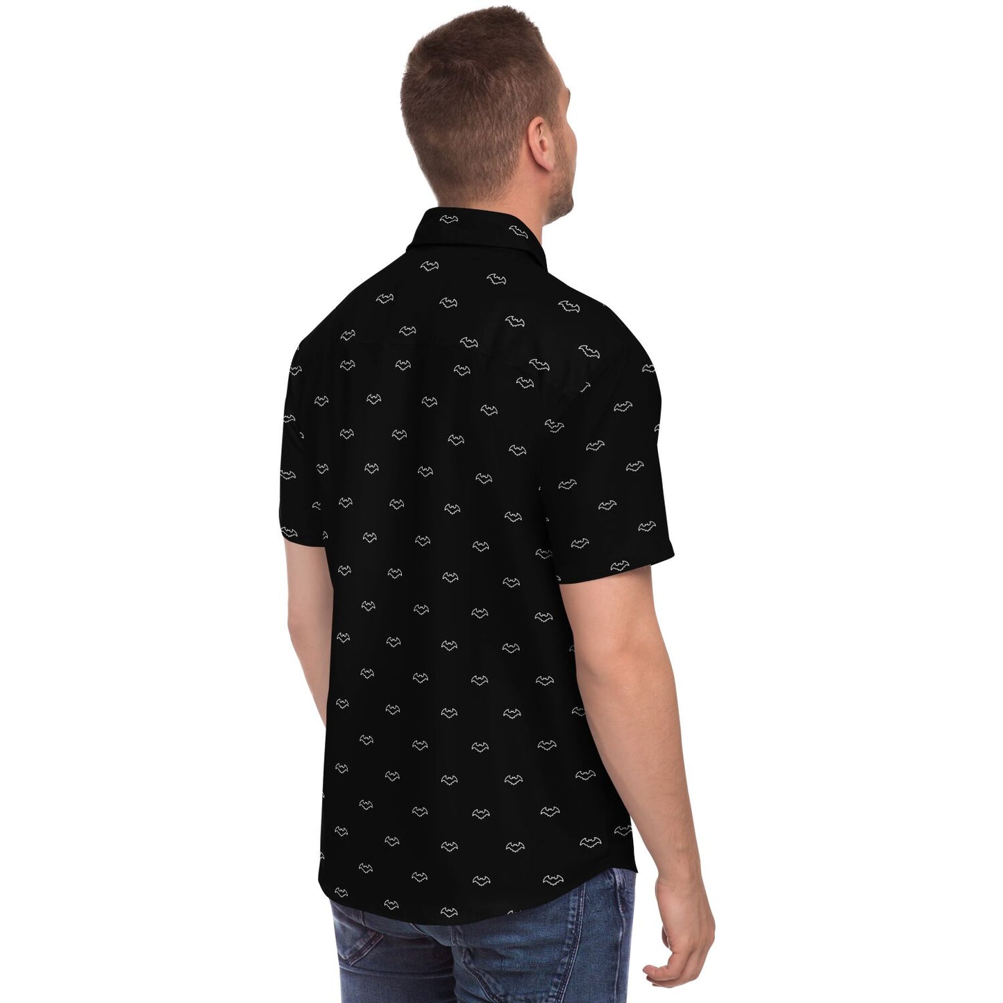 Bats Short Sleeve Button Down Shirt - AOP