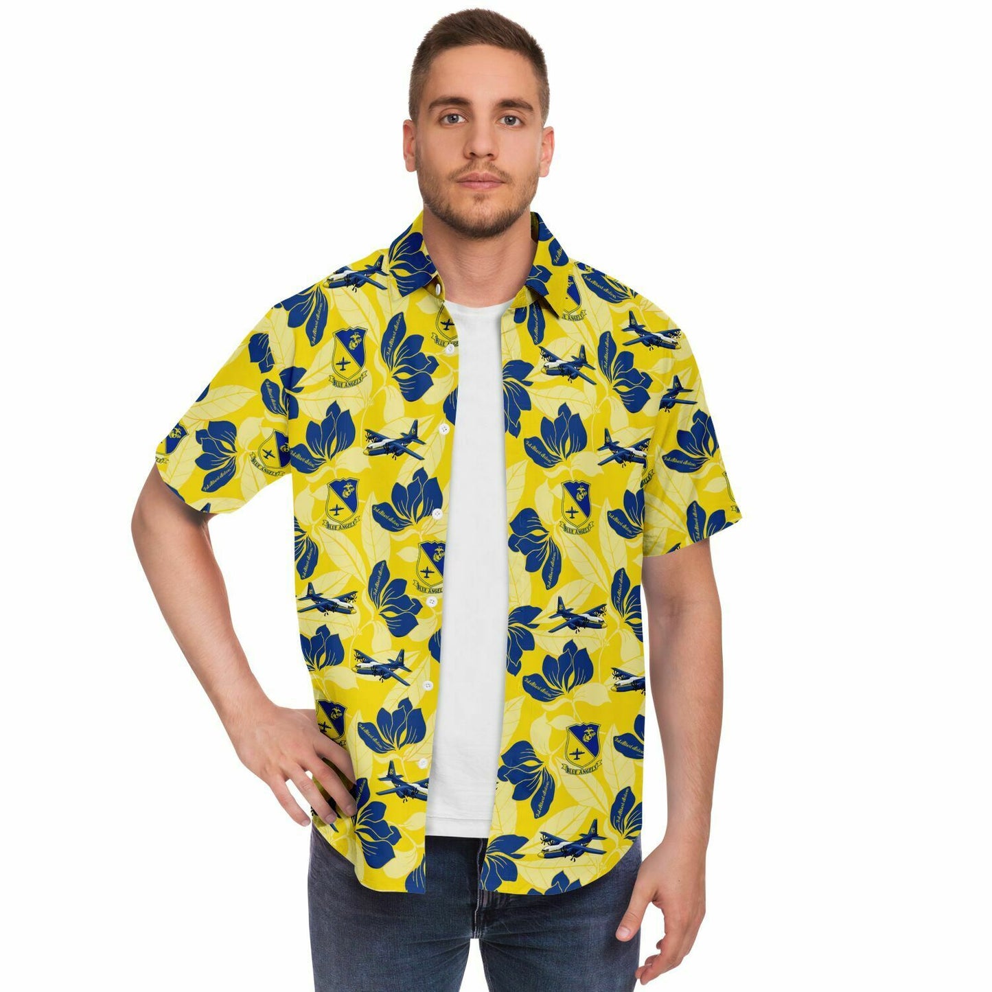 Blue Angels 'Fat Albert Airlines' C-130J Short Sleeve Button Down Shirt