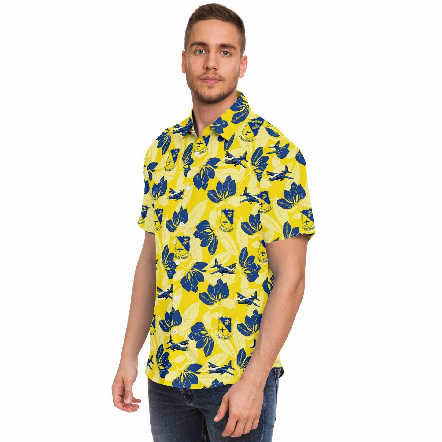 Blue Angels 'Fat Albert Airlines' C-130J Short Sleeve Button Down Shirt