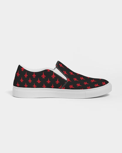 F-16 red stroked Women's Slip-On Canvas Shoe
