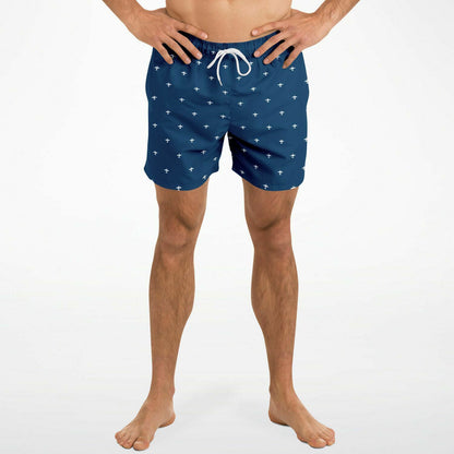 Bridget Ladd Large HC.KC 130j stroked #64 and white Swim Trunks Men - AOP
