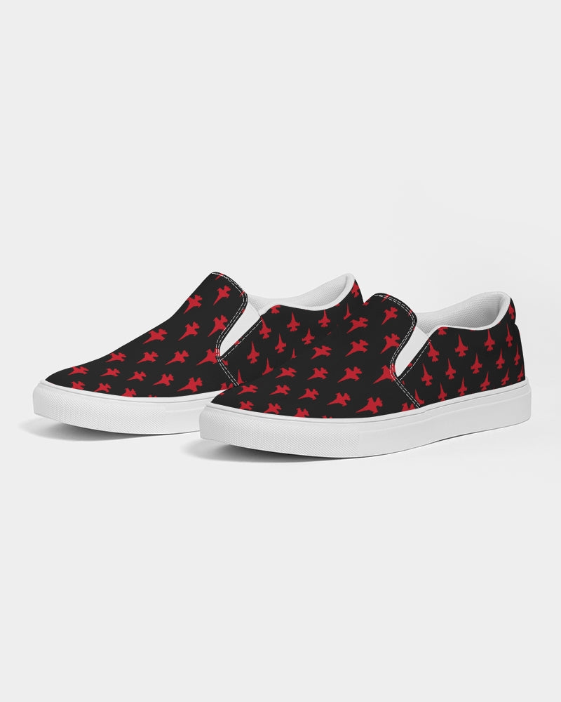 F-16 red stroked Women's Slip-On Canvas Shoe