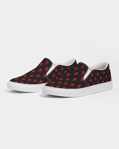 F-16 red stroked Women's Slip-On Canvas Shoe