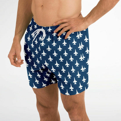 Nicole Neilson Boodée Medium F-16 BOLD Swim Trunks Men - #64 and white