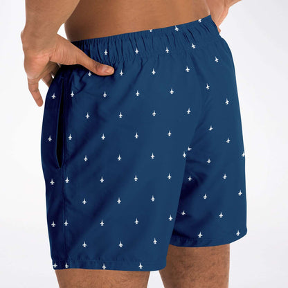 F-15C 'Subtle Plane' Navy Blue Mens Swim Trunks