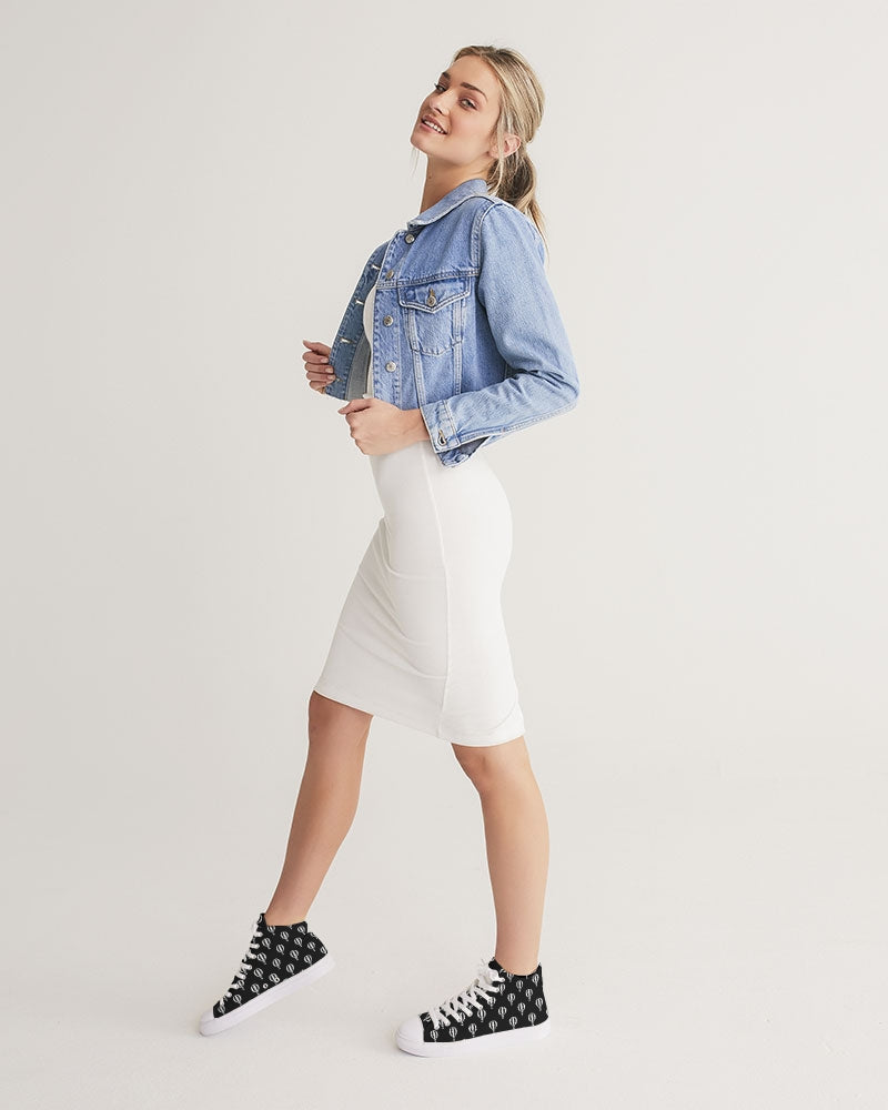 Black and White Hot Air Balloon High Top Shoes