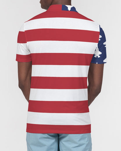 F-35B American Flag Golf Men's Slim Fit Short Sleeve Polo