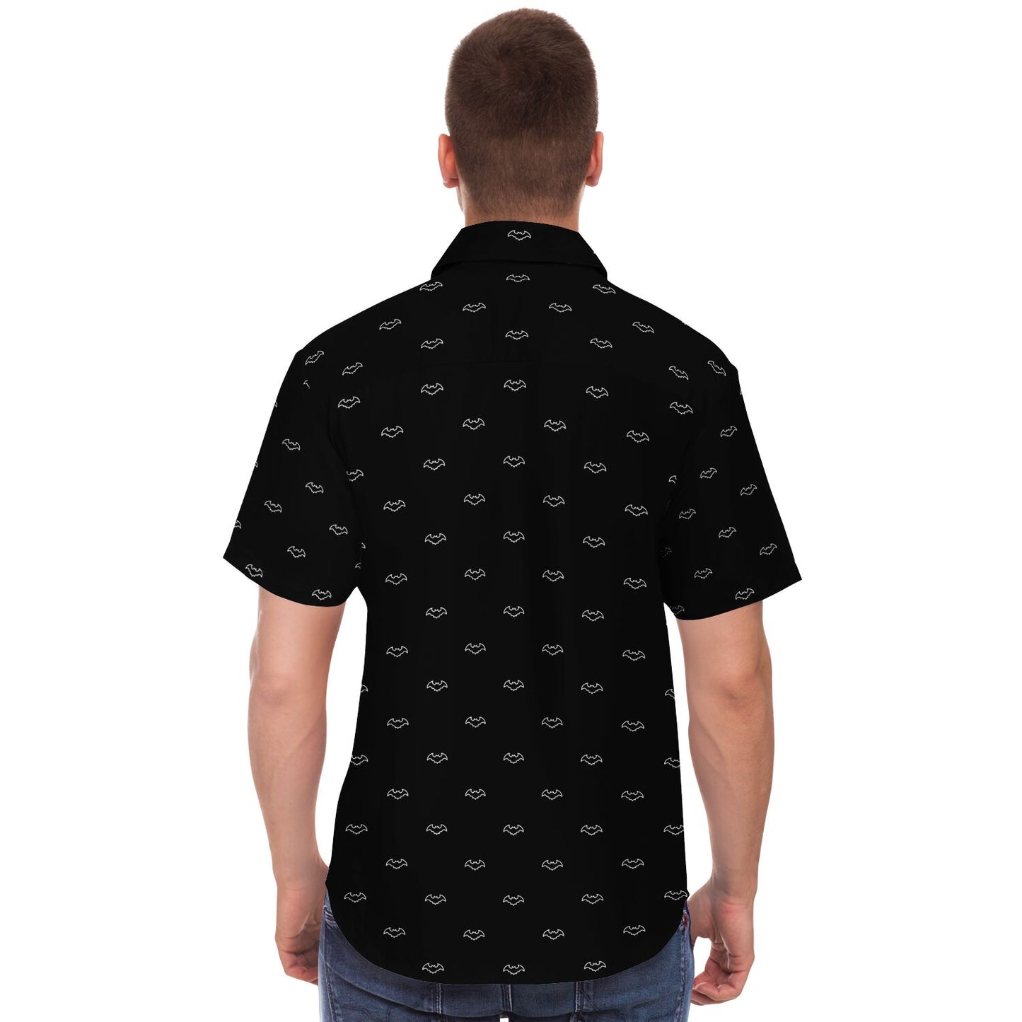 Bats Short Sleeve Button Down Shirt - AOP