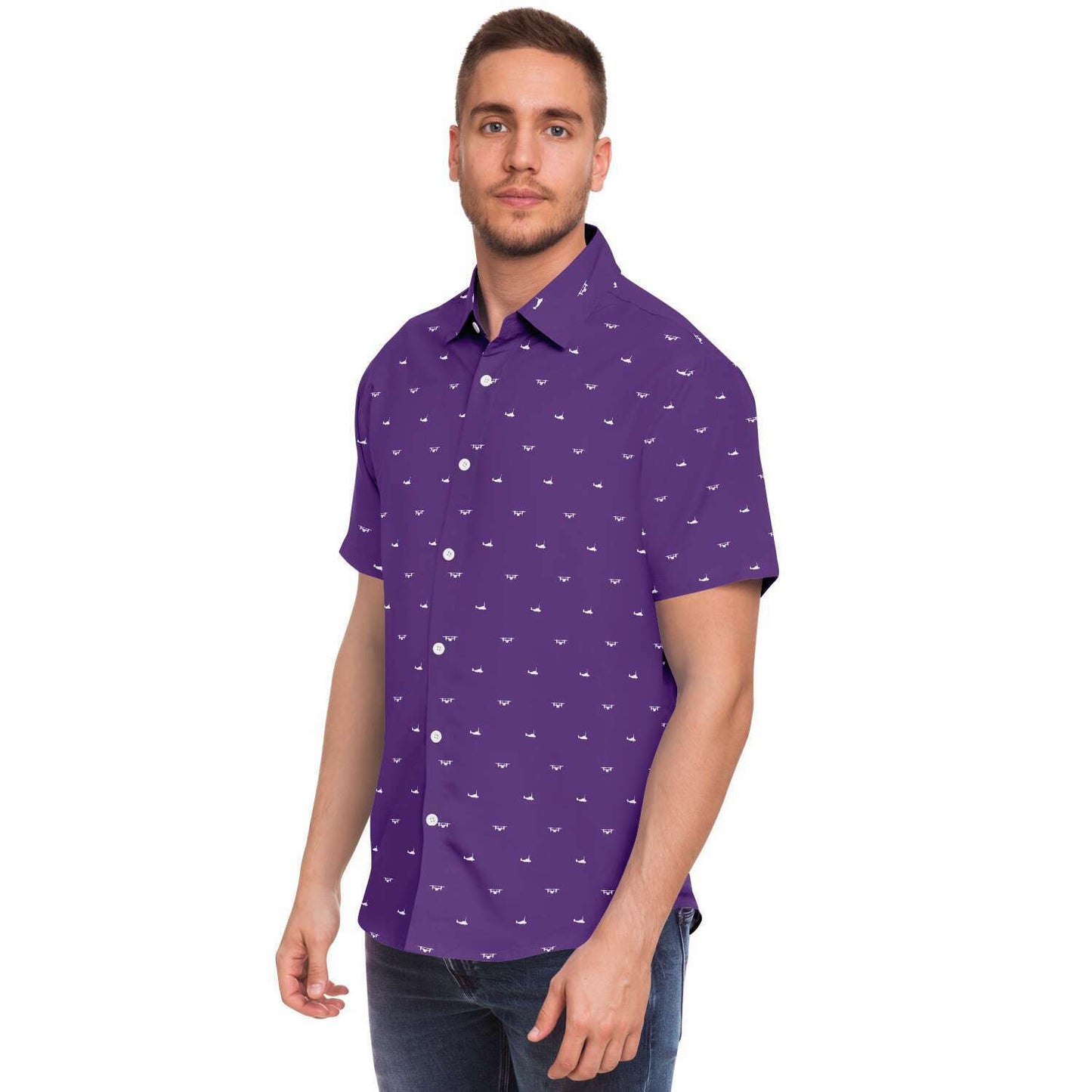 VMM-364 'Alternating Osprey' Purple Fox Mens Button Down Shirt