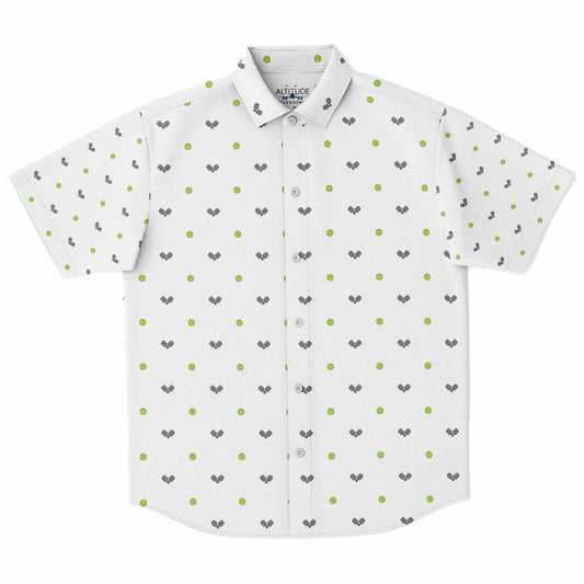 Pickleball test 1 Short Sleeve Button Down Shirt - AOP