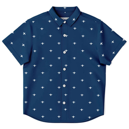 E-2D Kids/Youth 'Subtle Plane' Short Sleeve Button Down Shirt