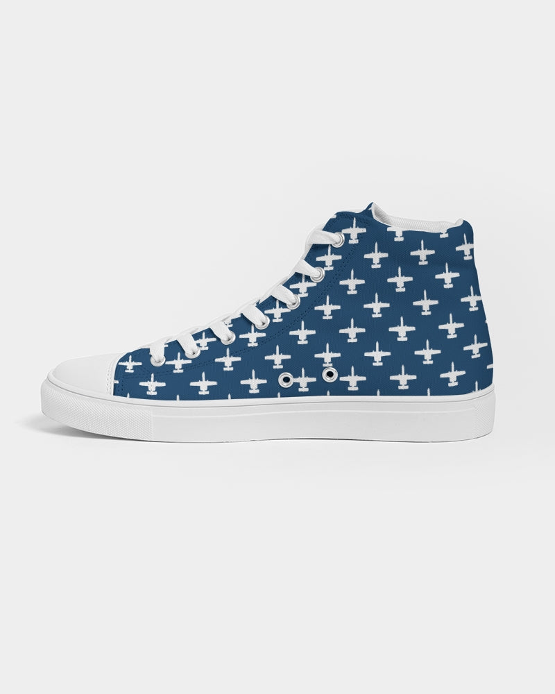 A-10 Navy Blue Women's Hightop Canvas Shoes