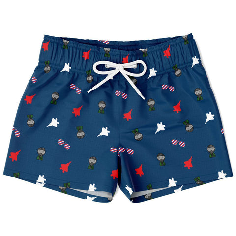 ANY Aircraft 'Lil Fighter in the USA' Boys Swim Trunks