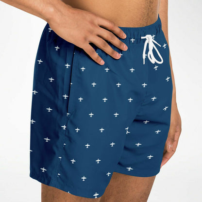 Bridget Ladd Large HC.KC 130j stroked #64 and white Swim Trunks Men - AOP
