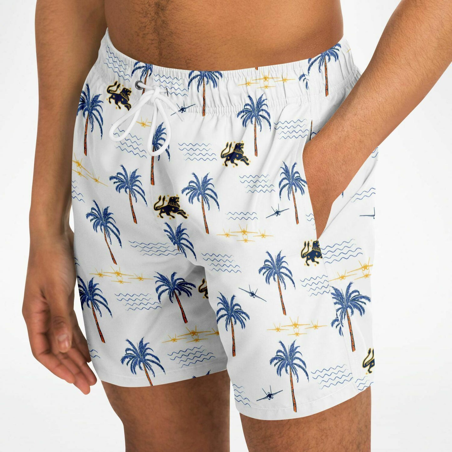 VFA-213 Mens ' White Hawaiian' Swim Trunks