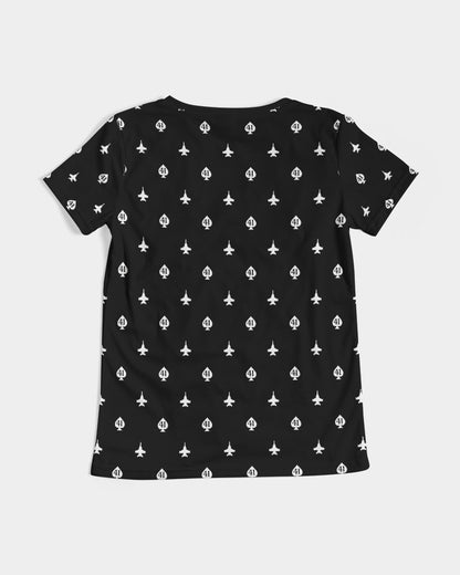 Black Aces Women's V-Neck Tee