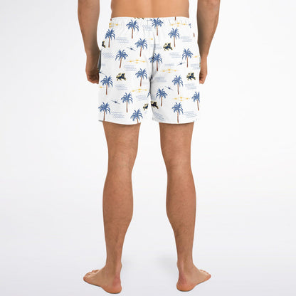 VFA-213 Mens ' White Hawaiian' Swim Trunks