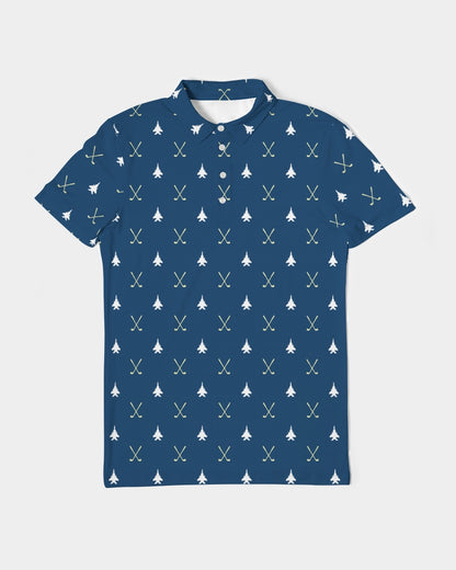 F-15E Navy Blue Golf Shirt USE  Men's Slim Fit Short Sleeve Polo