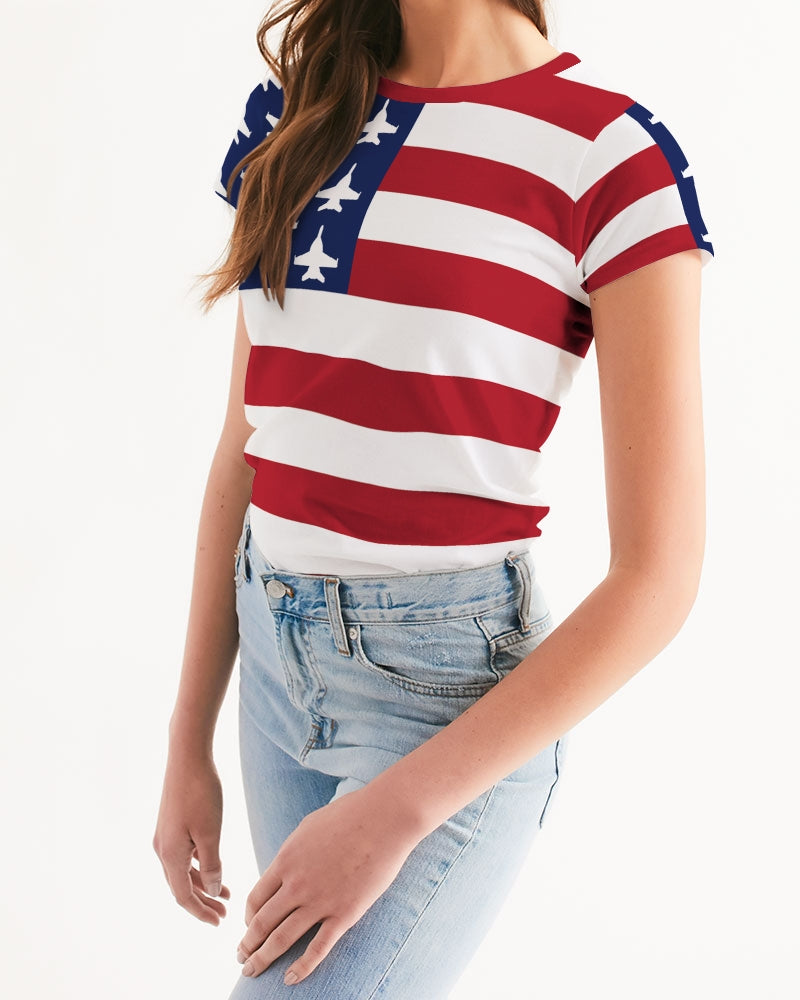 F-18 American Flag Women's Tee