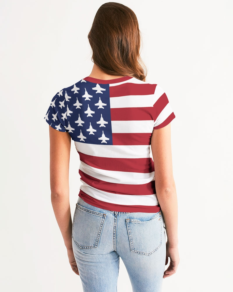 F-18 American Flag Women's Tee