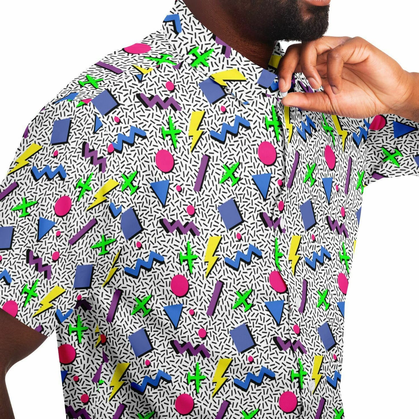 Benjamin Kromphardt XL Throwback Short Sleeve Button Down Shirt - AOP