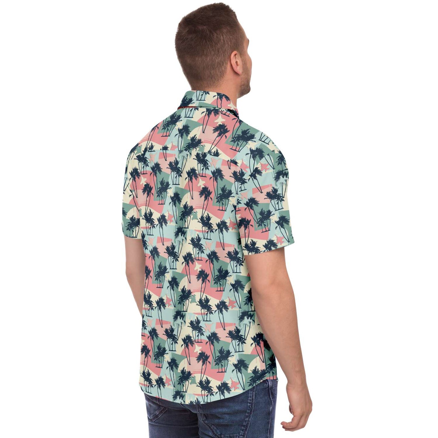 Grace Morrison XL Growler full (blue jet) Retro Hawaiian Button Down