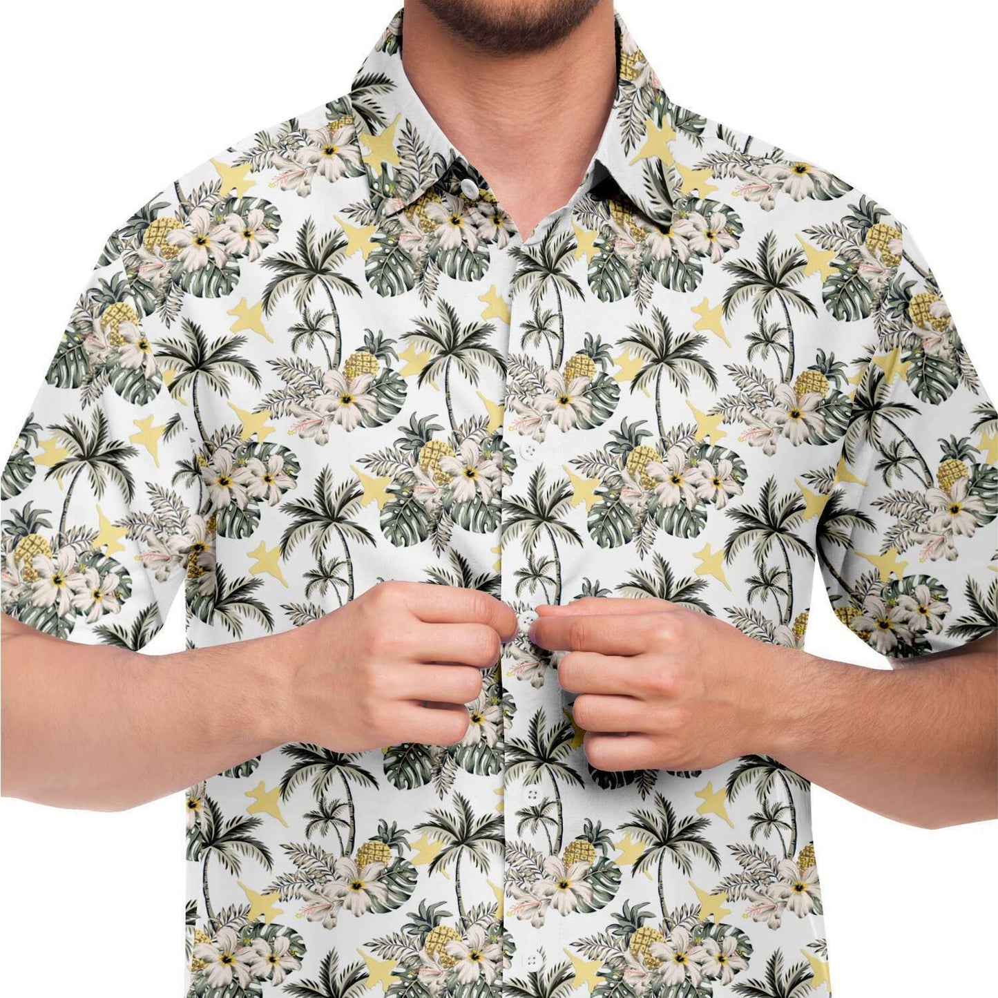F-18 Classy Mens Hawaiian Button Down Shirt good