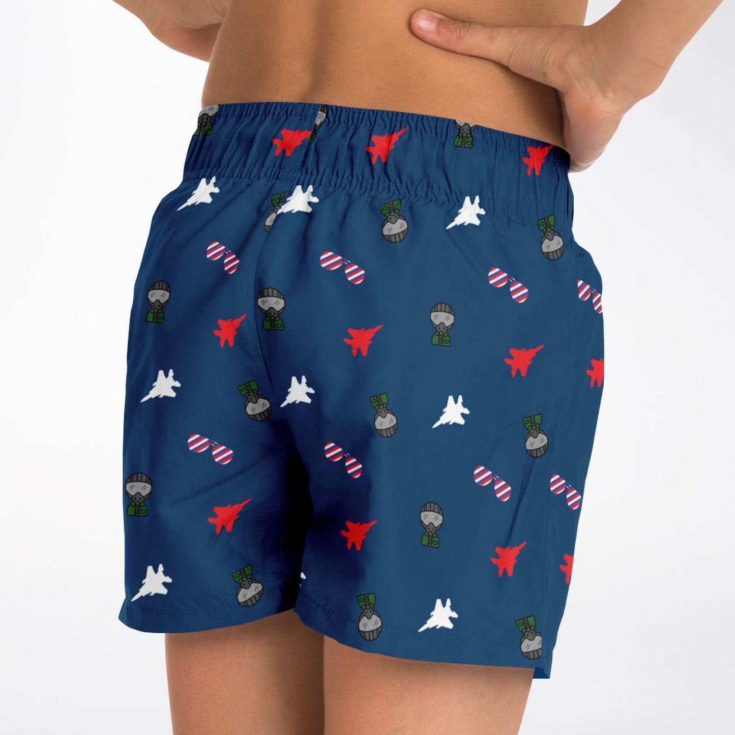 F-15E Lil Fighter in the USA Boys swim trunks