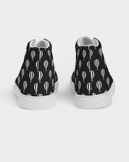 Black and White Hot Air Balloon High Top Shoes