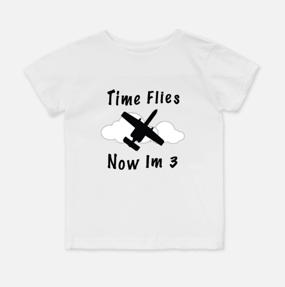 ANY Age & Aircraft 'Time Flies' Birthday Shirt