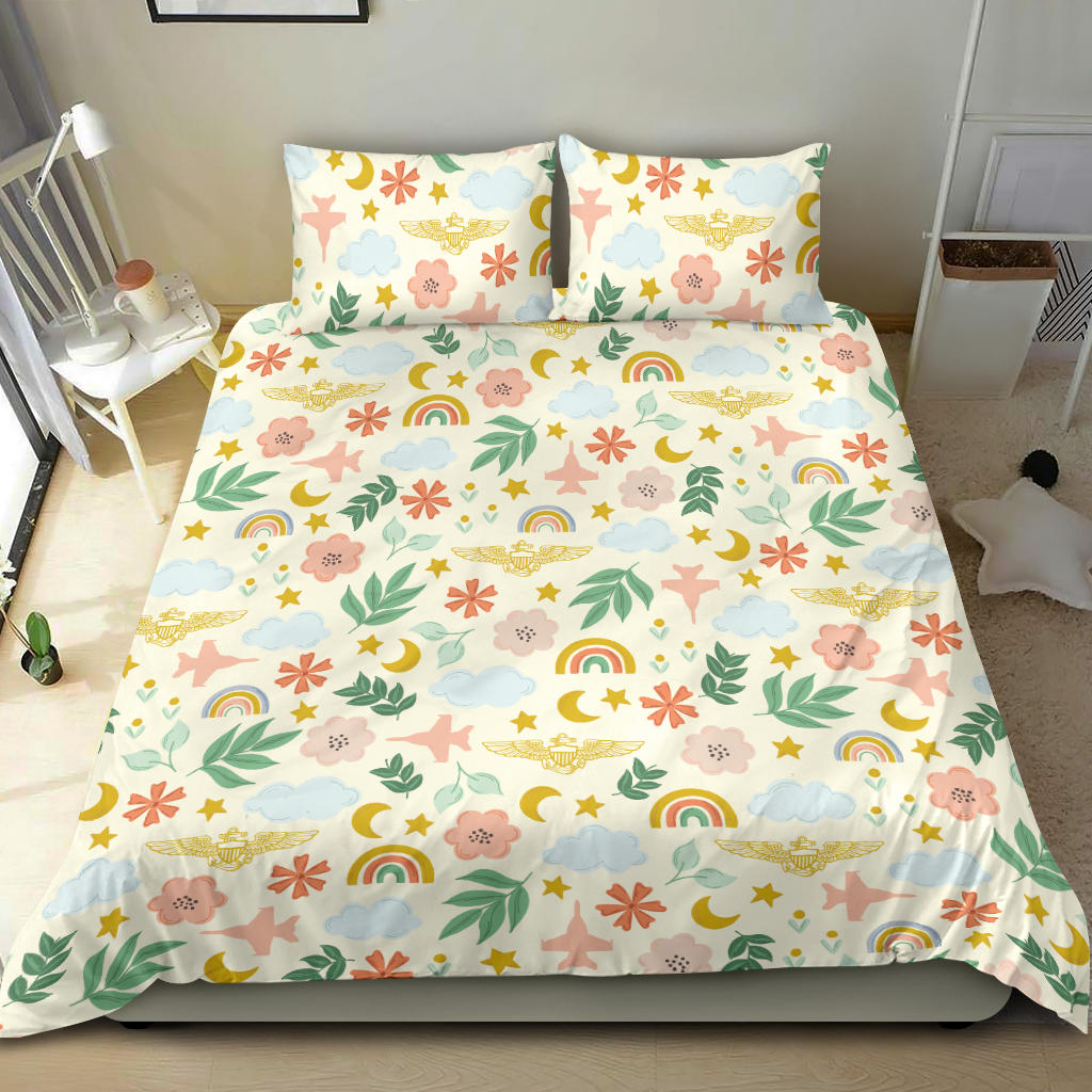 F-18 and pilot wings girls duvet cover