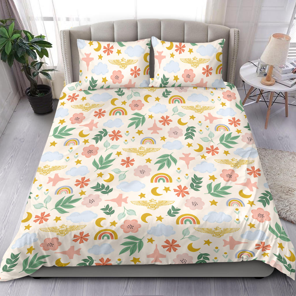 F-18 and pilot wings girls duvet cover