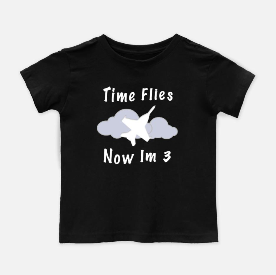 ANY Age & Aircraft 'Time Flies' Birthday Shirt